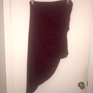 Charlotte Russe Burgundy Wrap Skirt